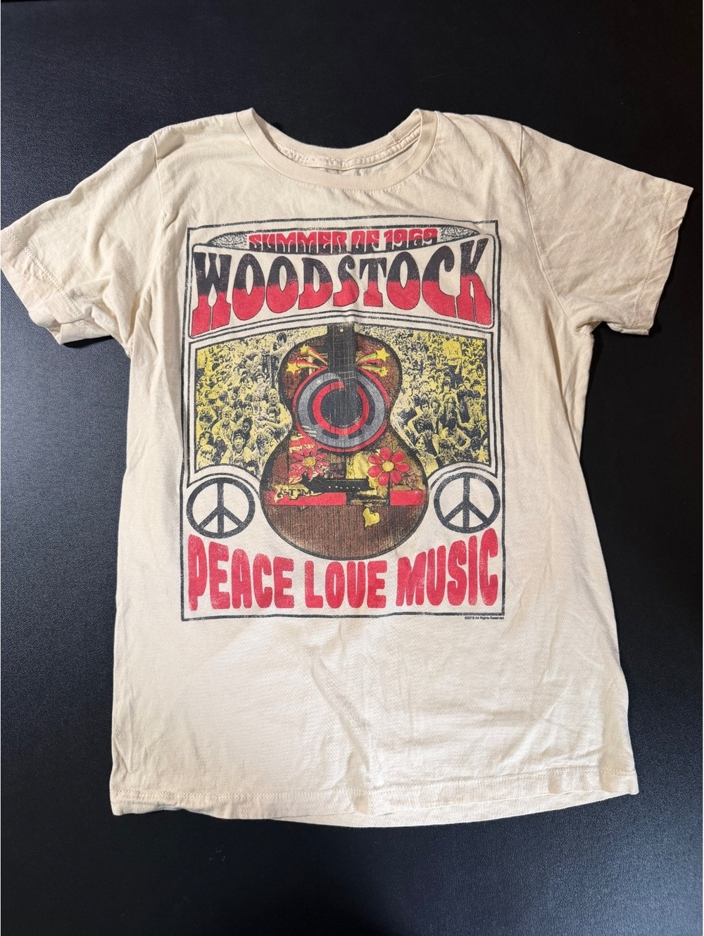 Life Clothing Co. Woodstock Summer of 1969 Graphic T-Shirt Cream Medium